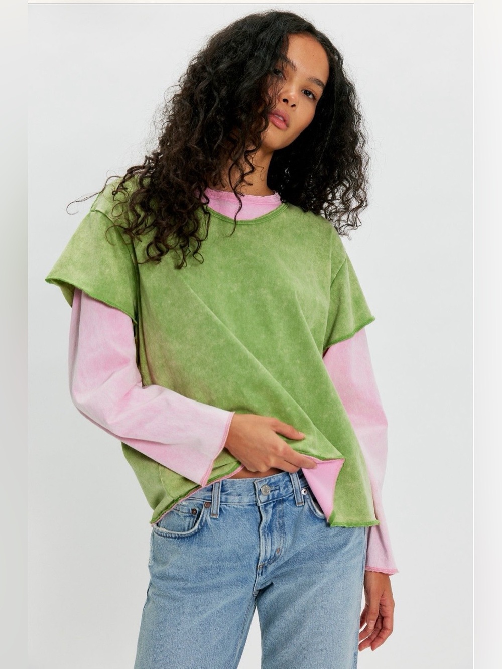 Free People Found Double Layer Long Sleeve Tee 💯 Cotton